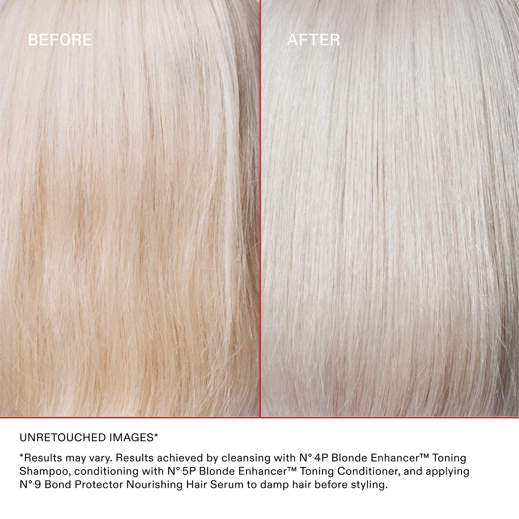 Olaplex 4P shampoo shows cooling-toned purple formula for tone balancing.