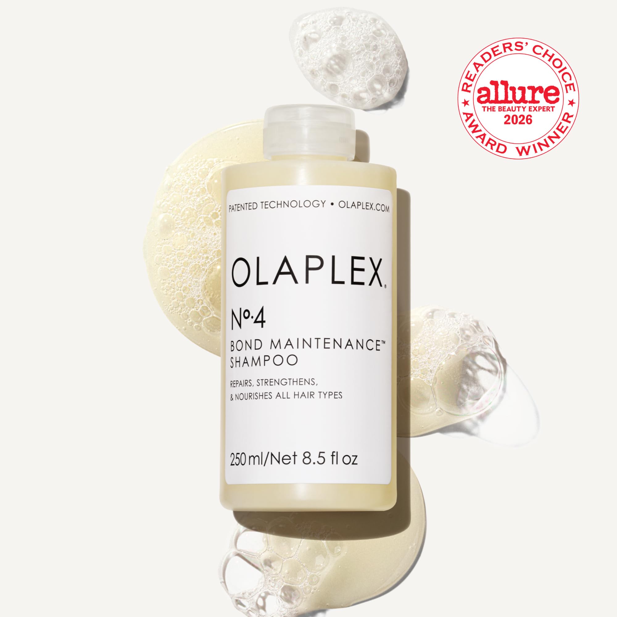 Olaplex N4 shampoo lather view demonstrates hydrating cleansing action.