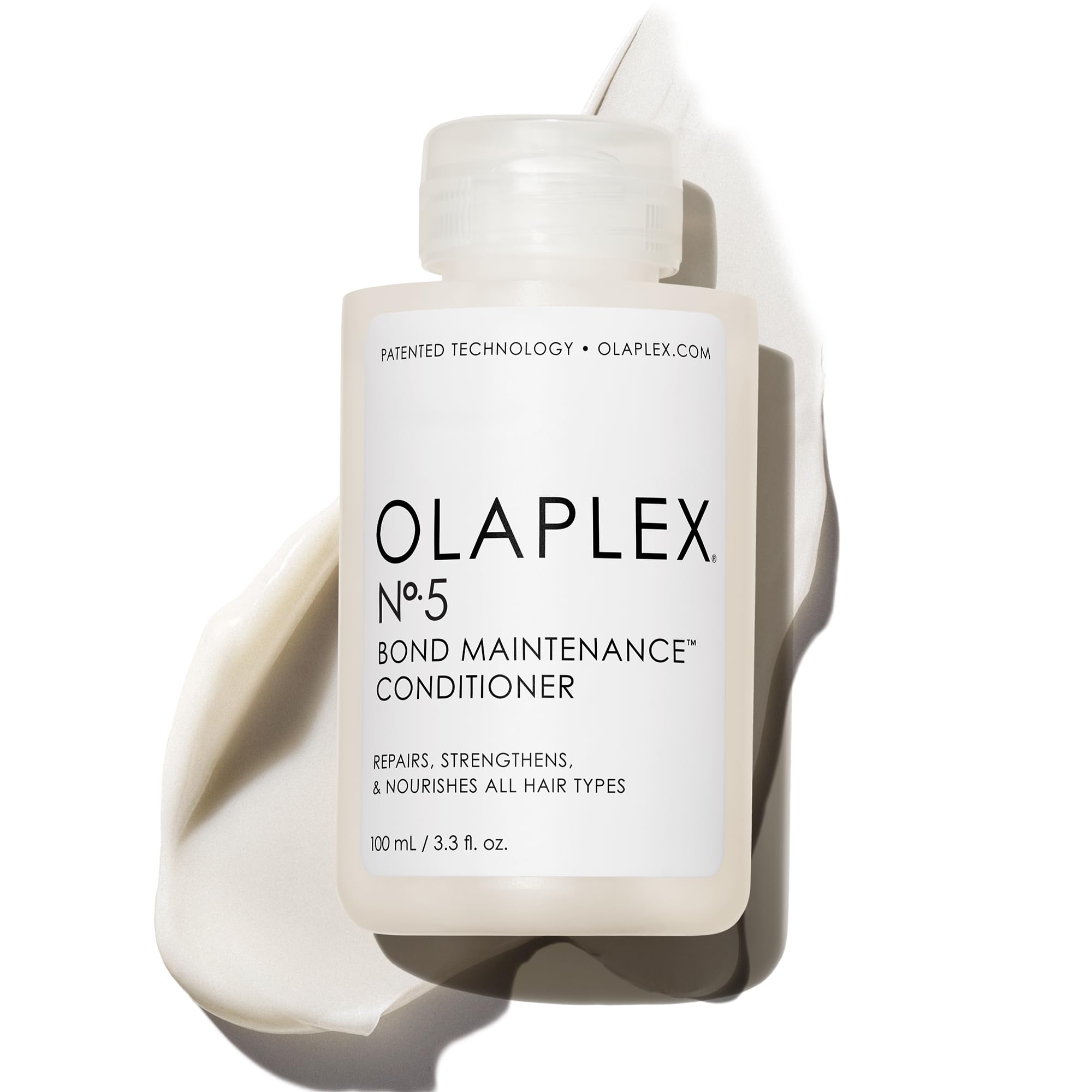Olaplex N°5 bond maintenance bottle front for repair-focused conditioning.