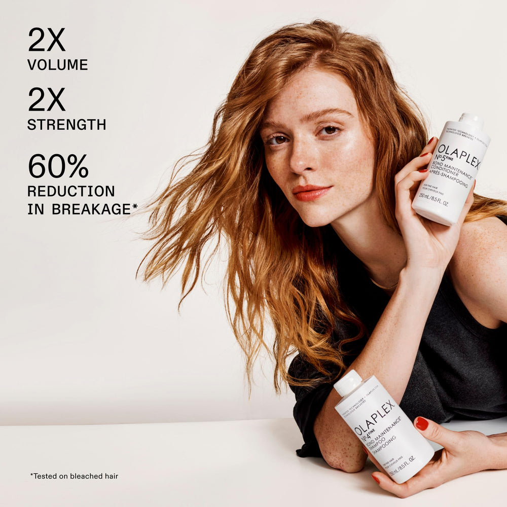 Olaplex Nº.5FINE label highlights Bond Maintenance technology and vegan formula.
