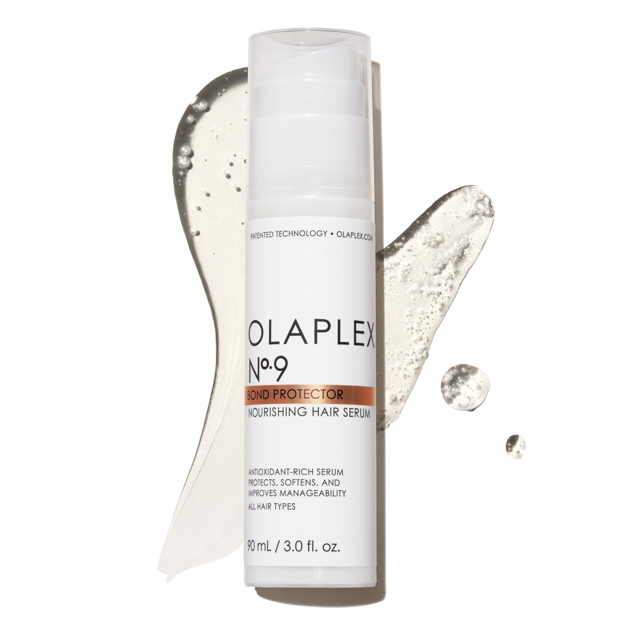 Olaplex No. 9 bottle front view with satin shine promise.