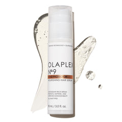 Olaplex No. 9 bottle front view with satin shine promise.