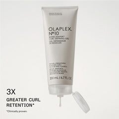 Olaplex No.10 curl-definition application shows flexible hold and detangling in action.