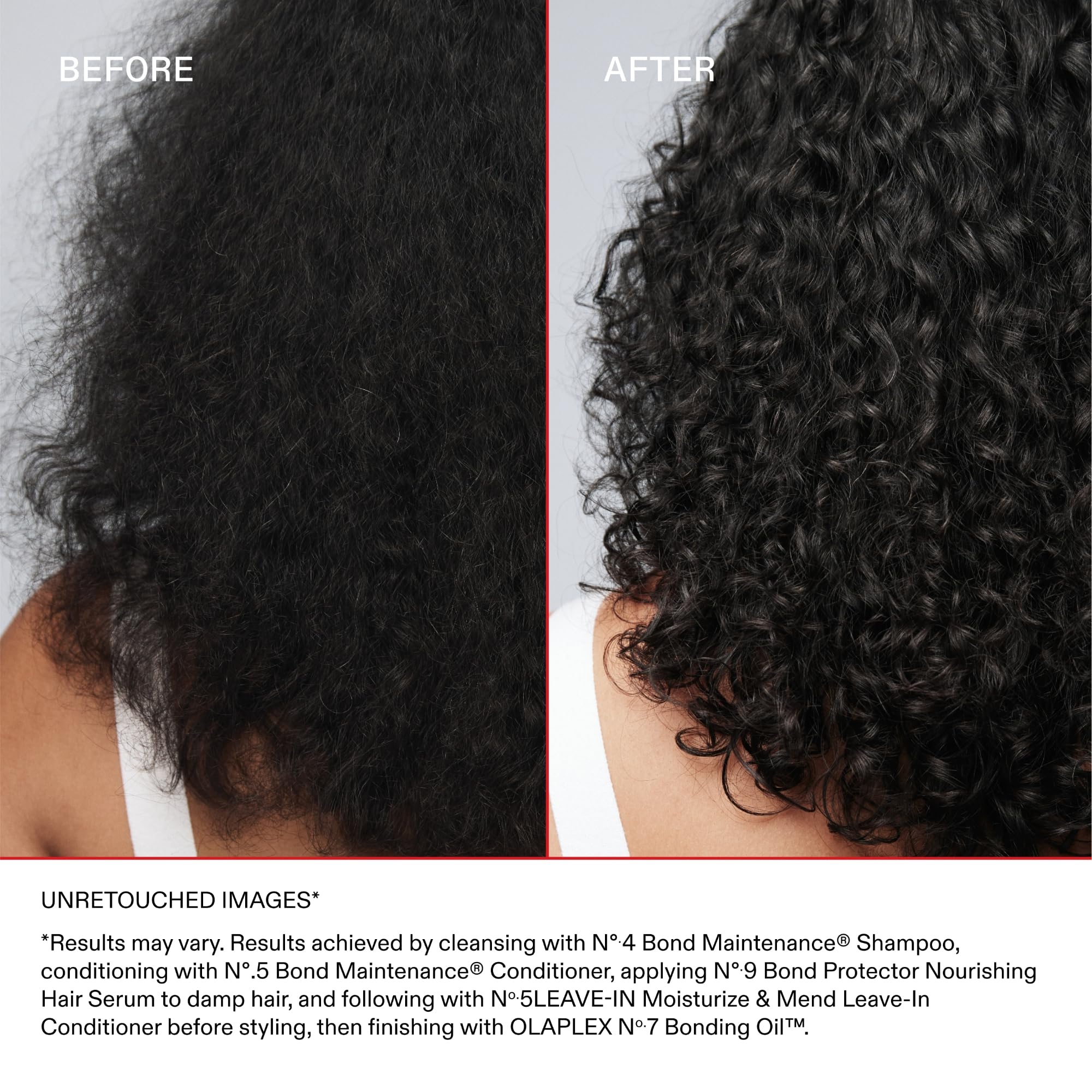 Olaplex No.5 heat protection glow after styling demonstrates heat shield benefits