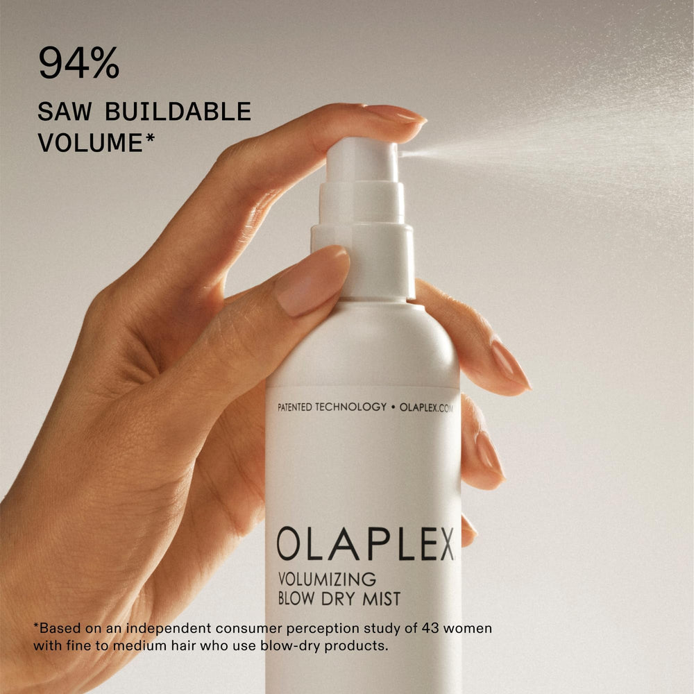 Olaplex Volumizing Blow Dry Mist root lift enhances body.
