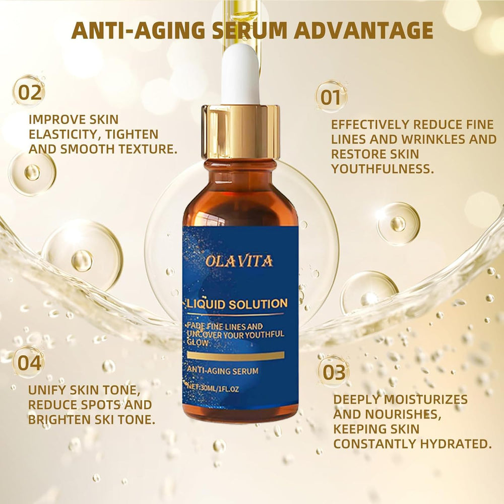 OLAVITA serum ingredients palette highlighting collagen-boosting components