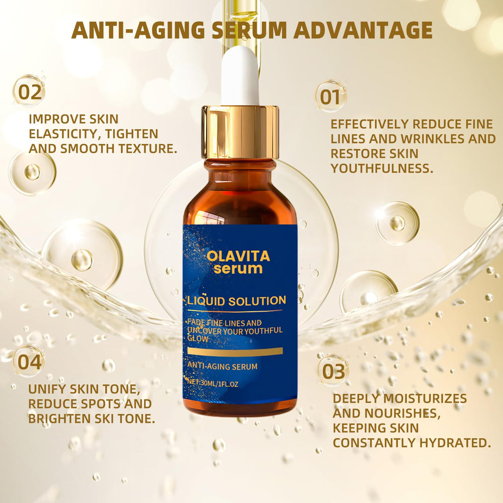 Olavita Serum texture on moisturized skin demonstrates deep hydration and glow