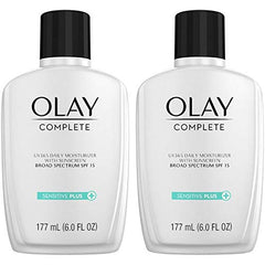 Olay Complete UV Plus Moisturizer fragrance-free label highlights fragrance-free, non-greasy hydration.