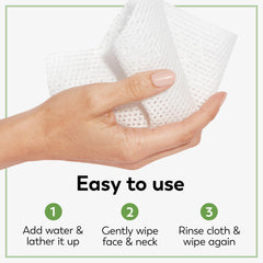 Olay Daily Facials velvet-soft texture helps remove makeup gently.
