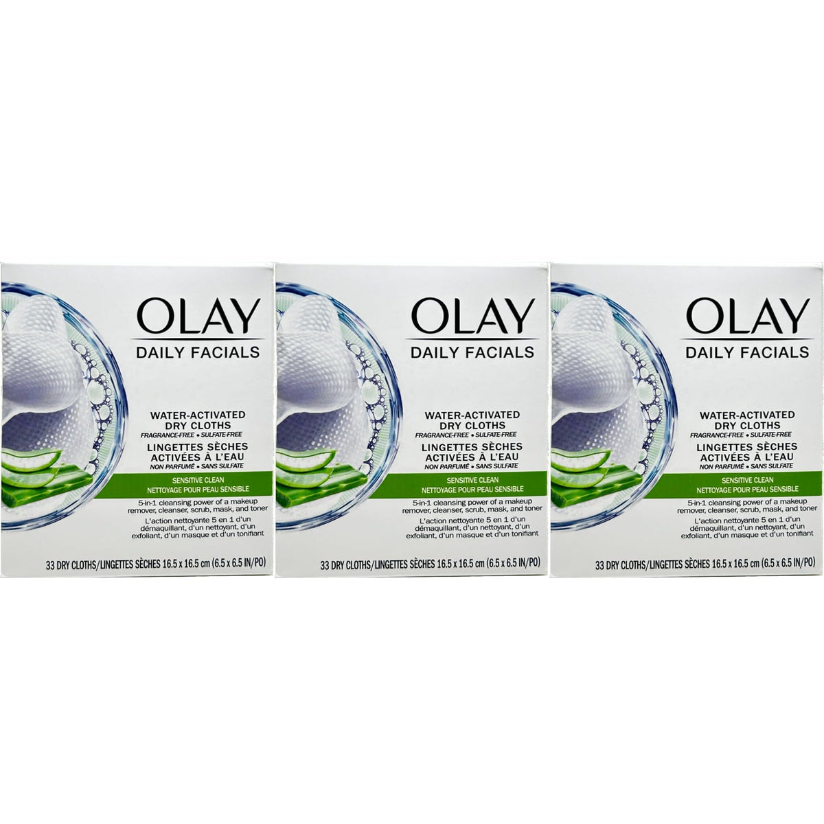 OLAY Daily Gentle Clean cloths water-activated lather delivers a gentle cleanse.