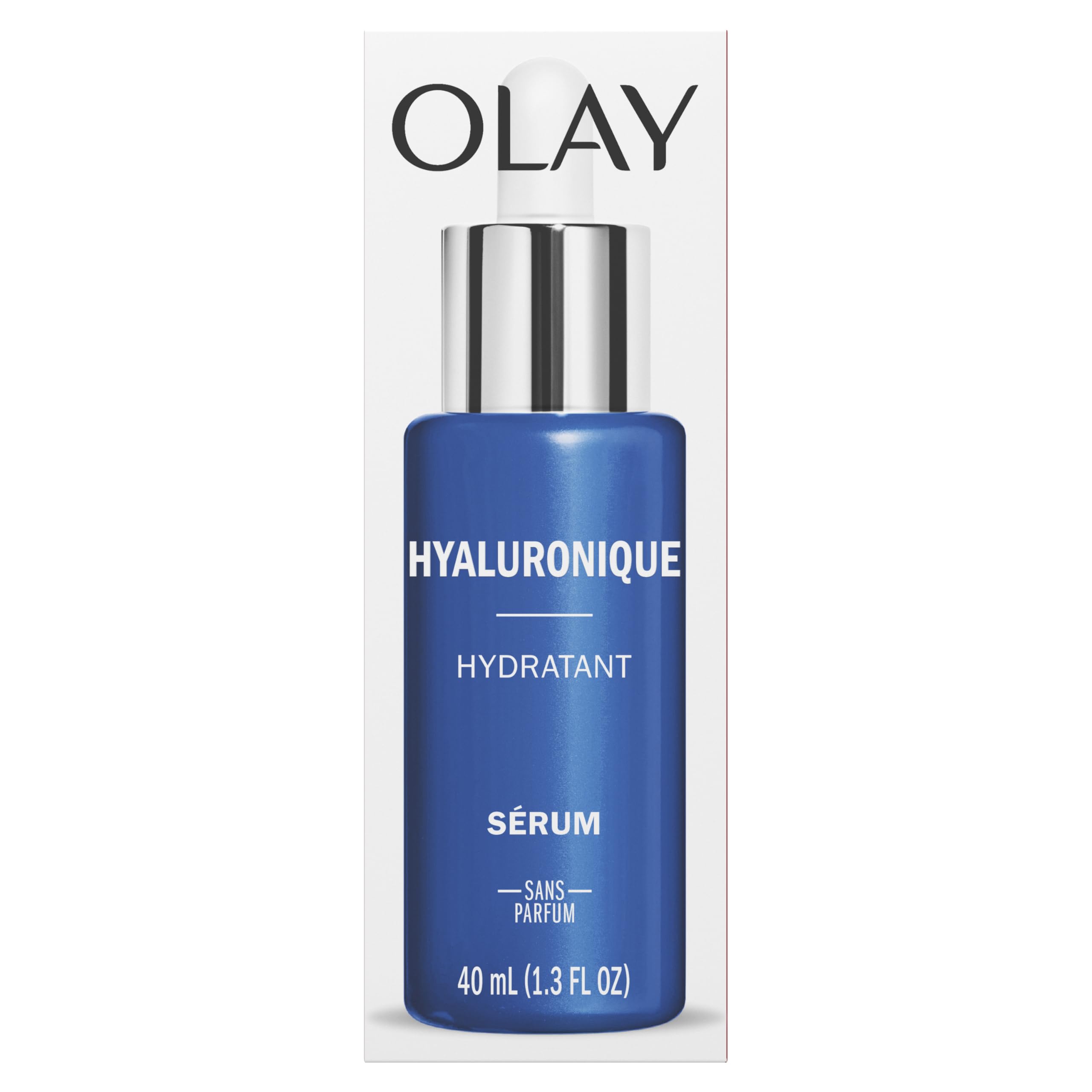 Olay Hyaluronic Hydrating Serum quick absorption demonstrated by smooth serum drop