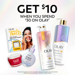 Olay Hyaluronic Hydrating Serum texture closeup highlights lightweight non sticky feel