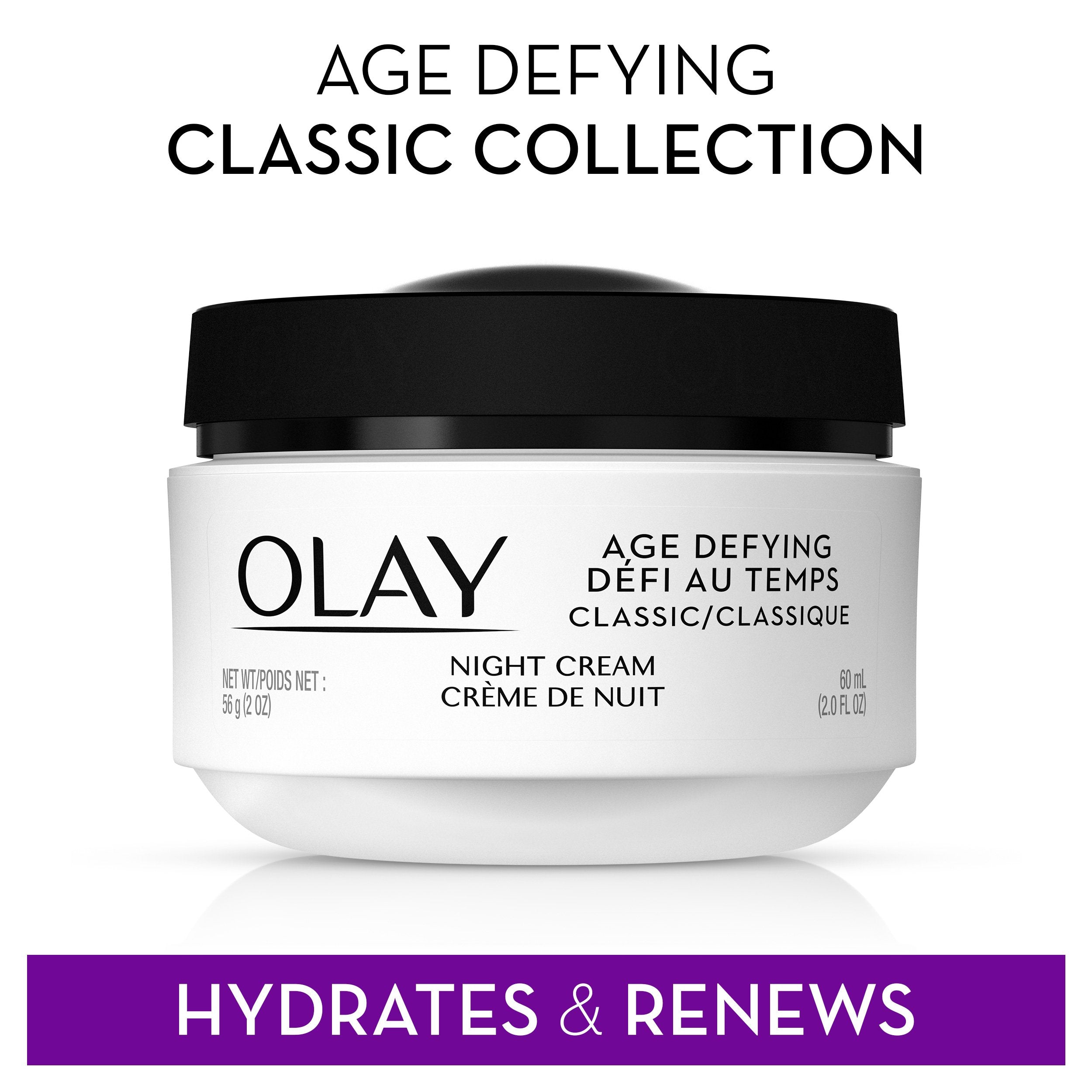 Olay Night Cream creamy, non-greasy texture suited for nighttime skincare.