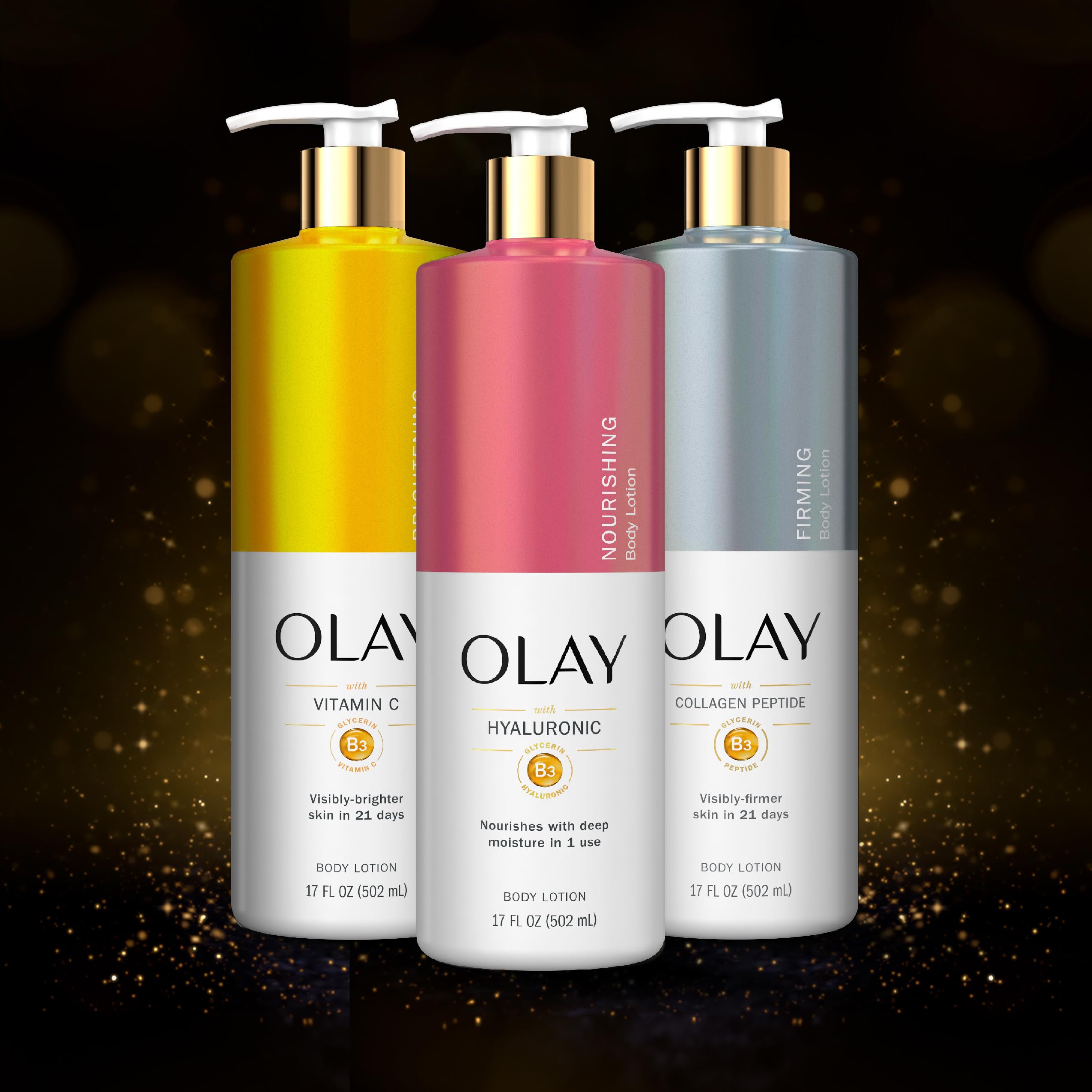 Olay Nourishing and Hydrating Body Lotion Vitamin B3 Complex supports long-lasting moisture