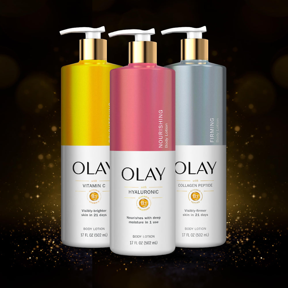 Olay Nourishing and Hydrating Body Lotion Vitamin B3 Complex supports long-lasting moisture