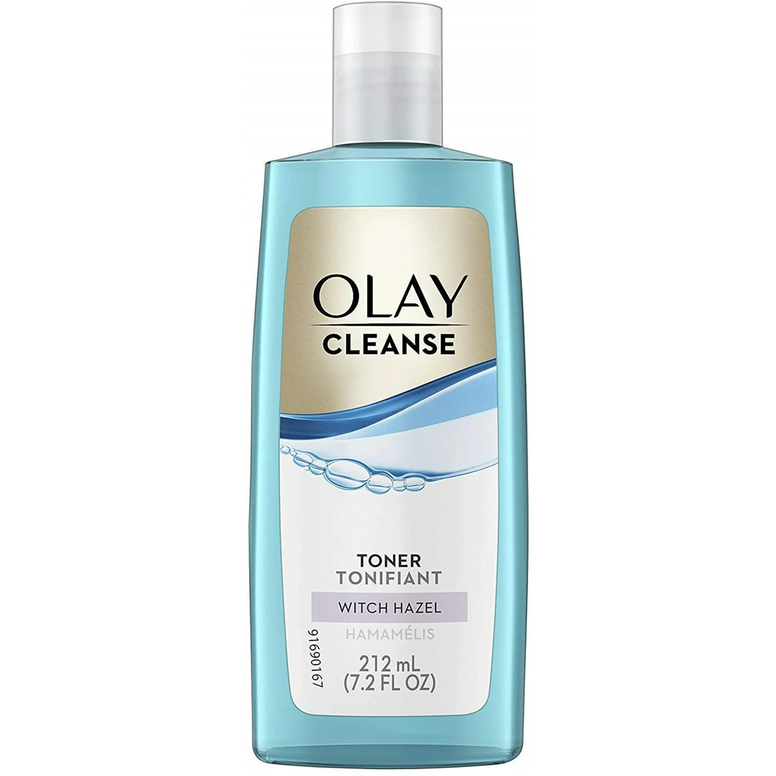 Olay Oil Minimizing Toner being applied to a cotton pad for gentle cleansing.