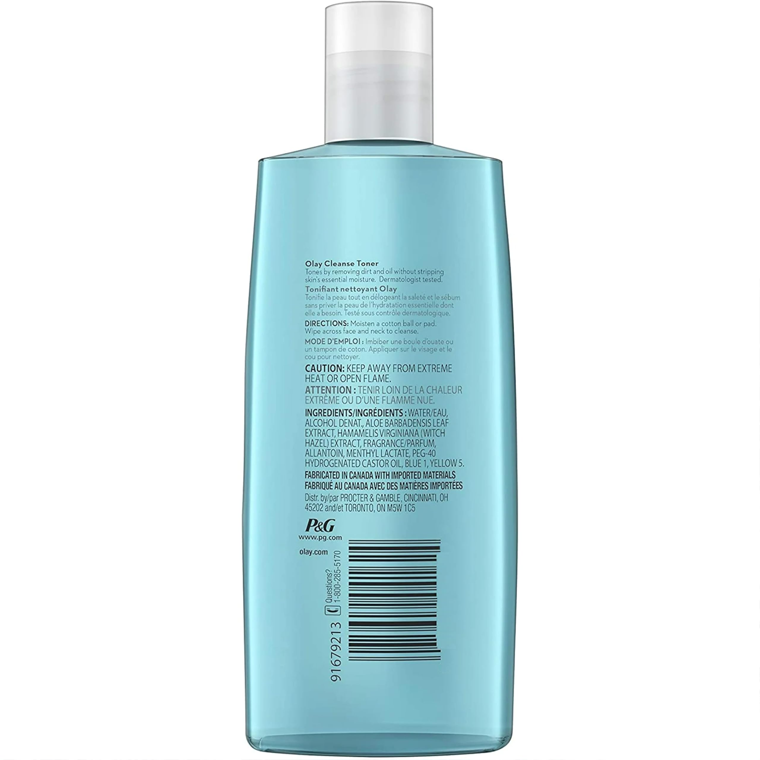 Olay Oil Minimizing Toner witch hazel formula close-up suggesting natural astringent properties.