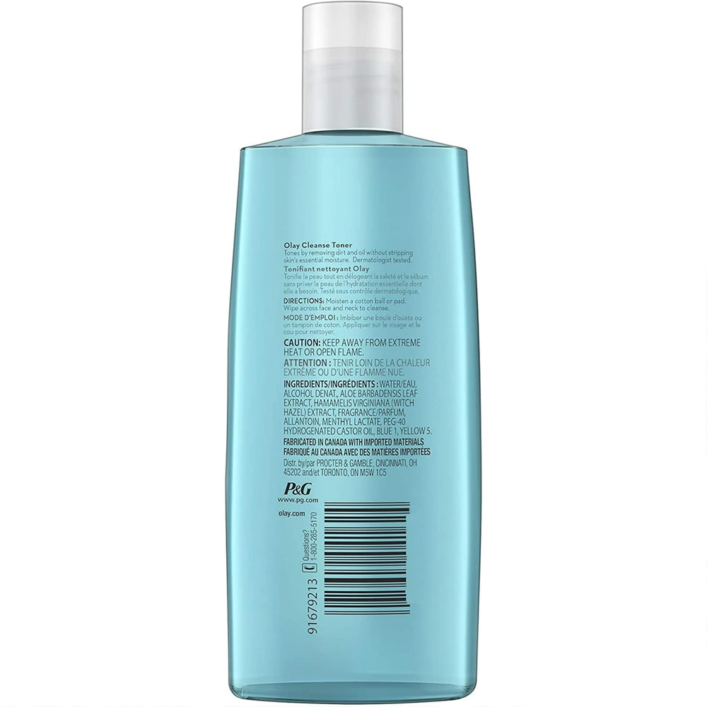 Olay Oil Minimizing Toner witch hazel formula close-up suggesting natural astringent properties.