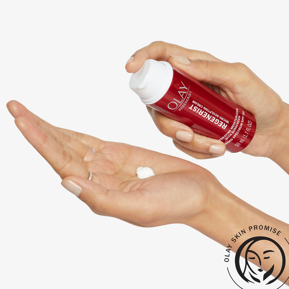 Olay Regenerist Amino-Peptide Complex graphic emphasizes deep anti aging ingredient delivery