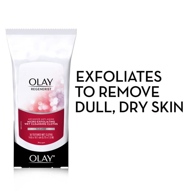 OLAY Regenerist pre-moistened cloths in pack for quick cleanse