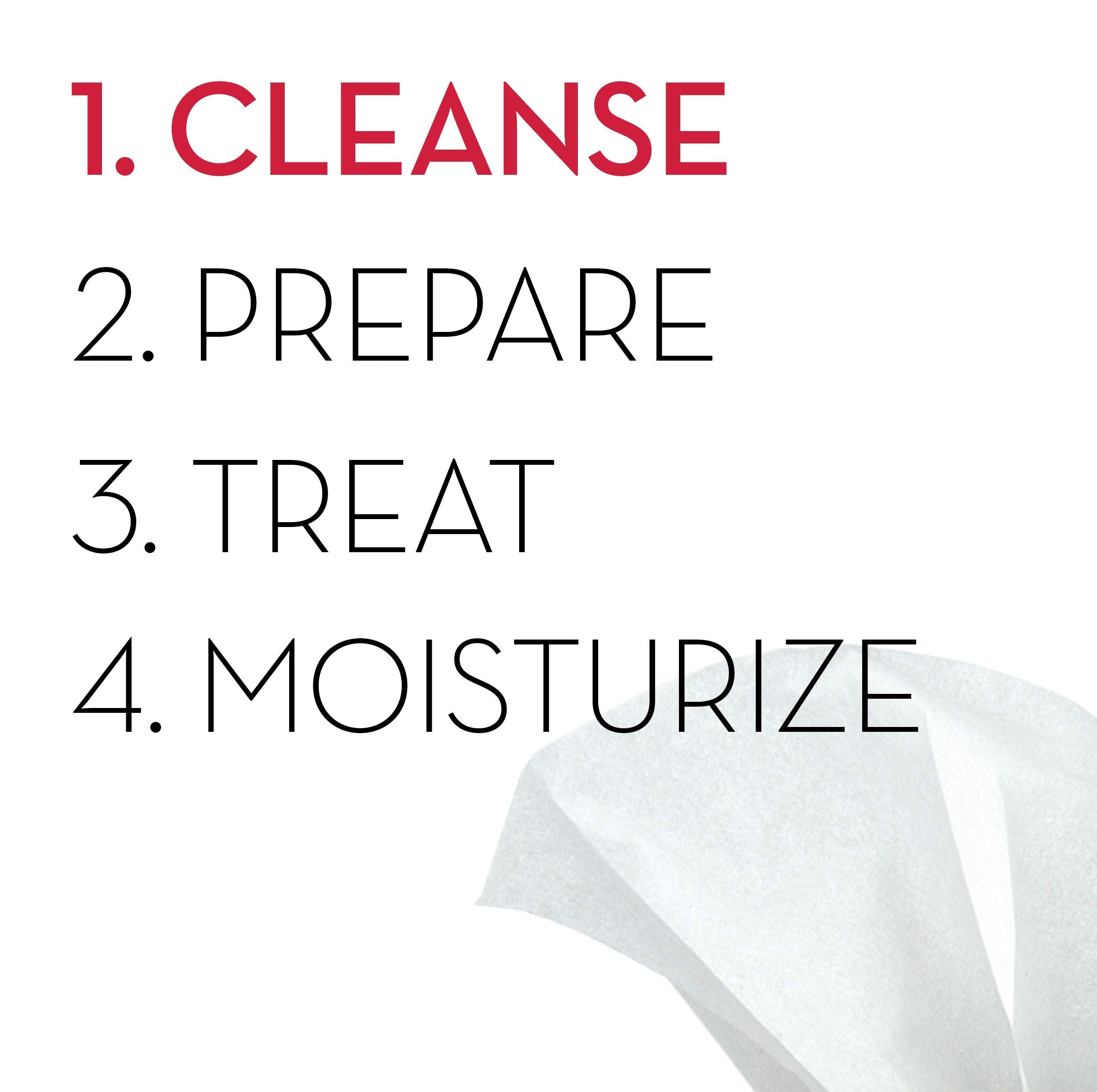 Close-up view of exfoliating particles on Olay cloths