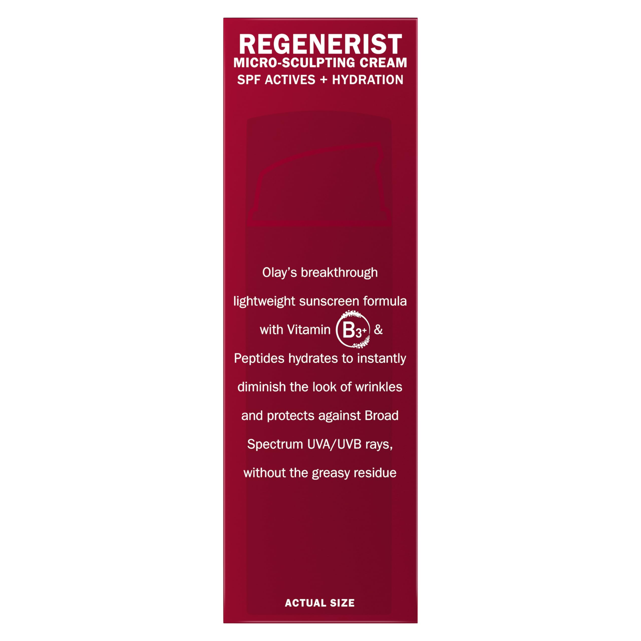 Olay Regenerist 1.7 oz jar is shown for convenient daily use