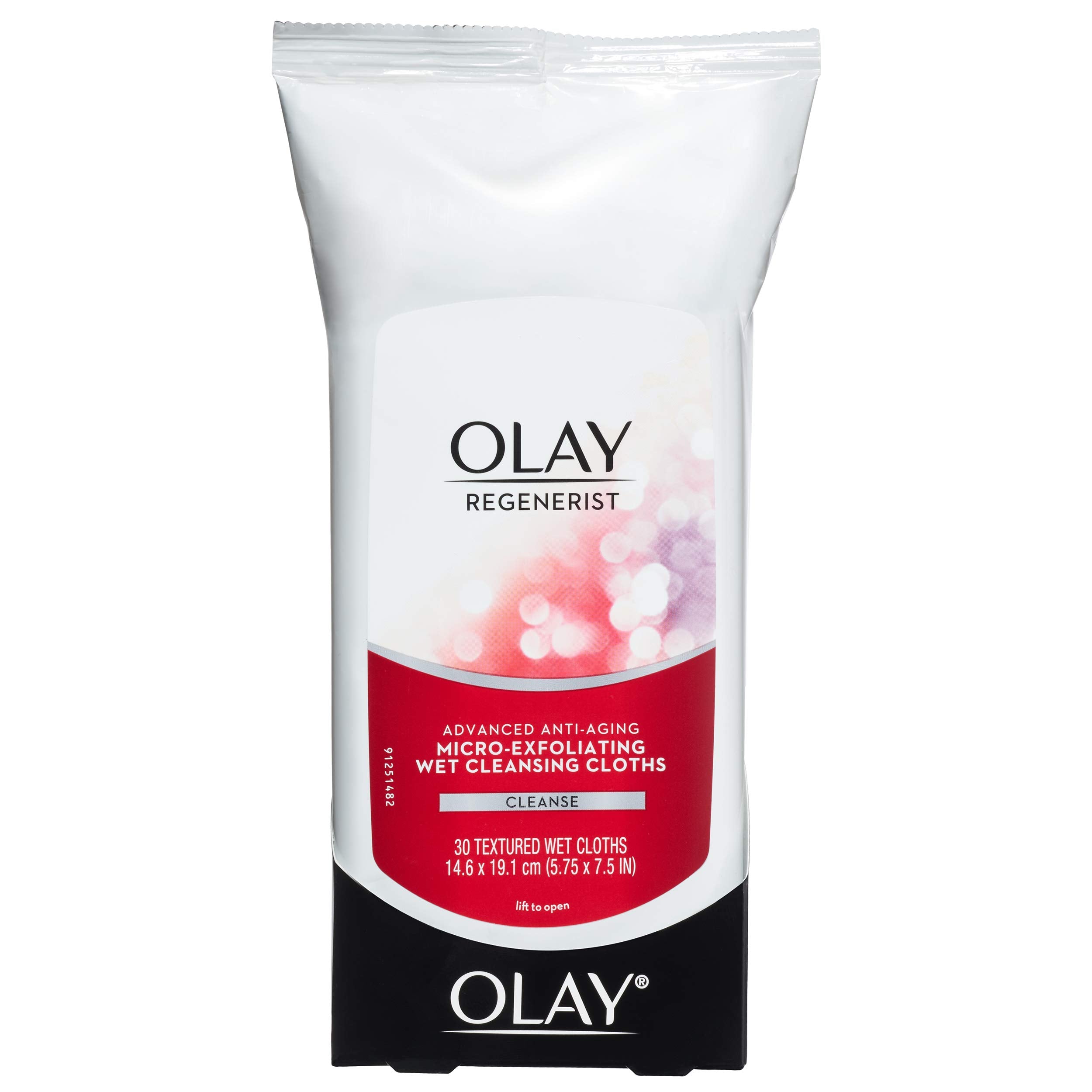 Olay Regenerist wipes removing dirt, oil and makeup on skin