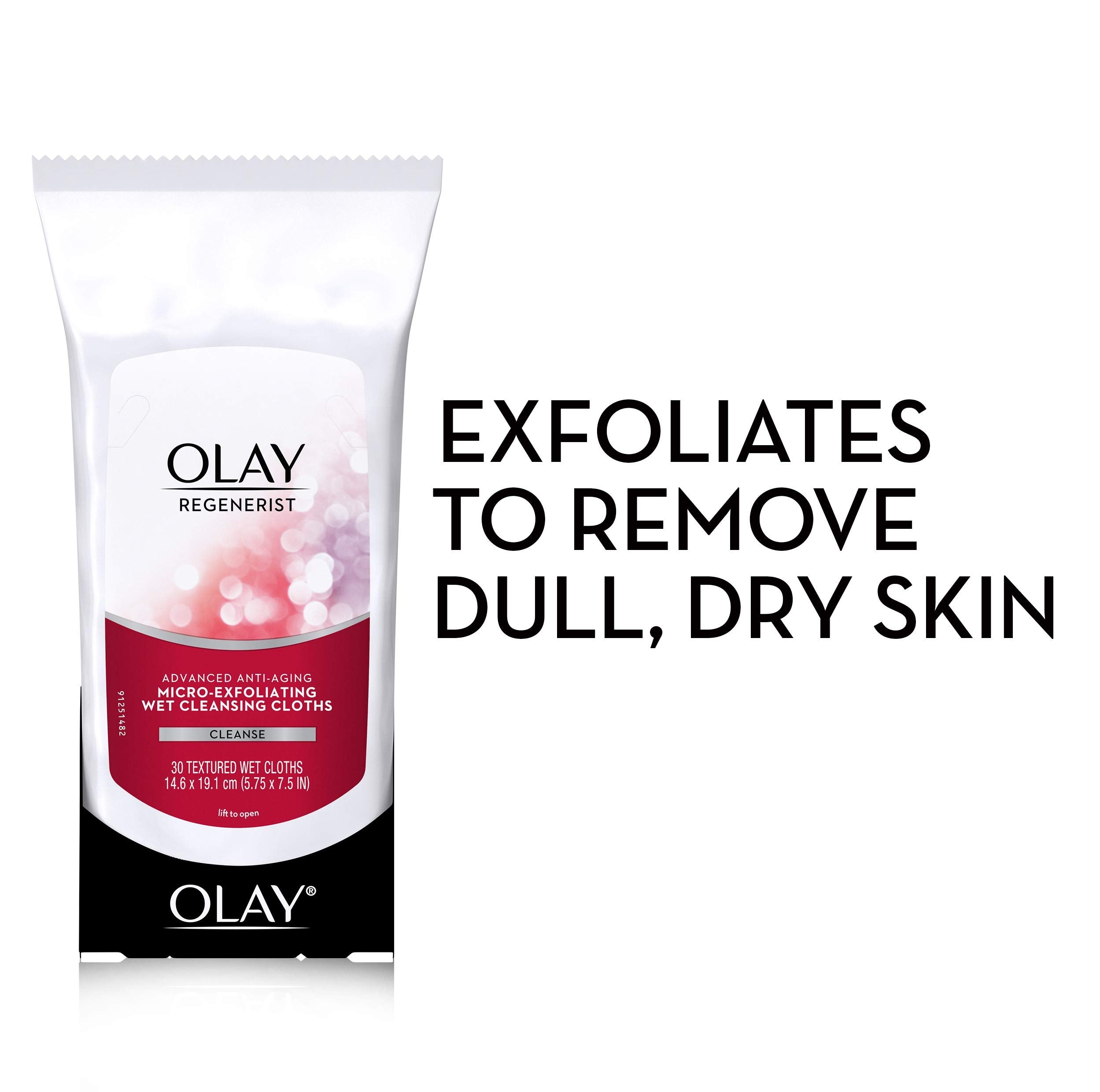 Texture close-up of Olay wet cleansing cloths with micro-exfoliation