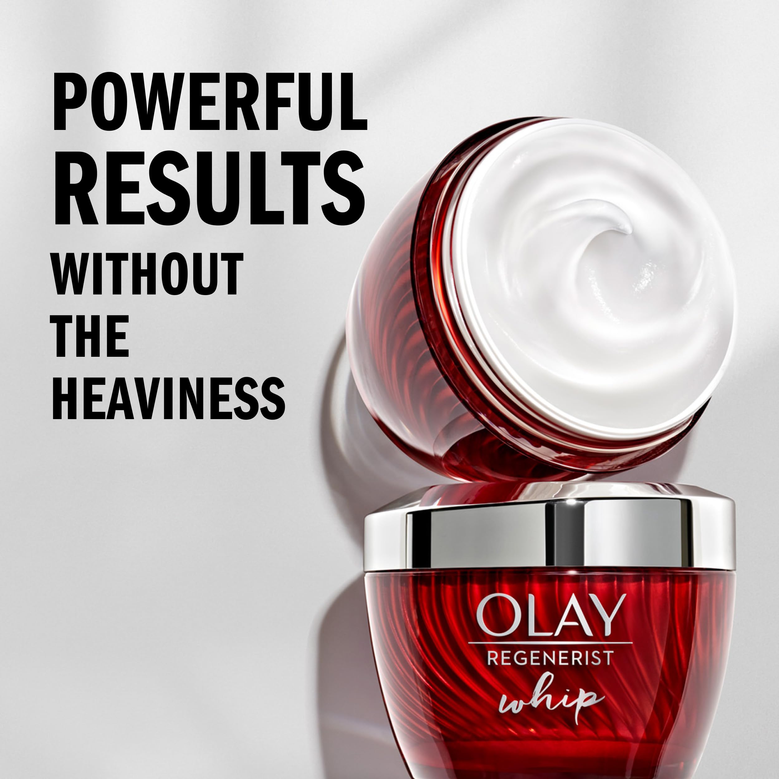 Olay Regenerist Whip breathable formula shown on skin without heaviness