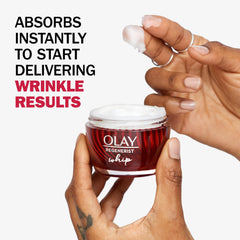 Olay Regenerist Whip swatch highlights matte finish and shine-free look