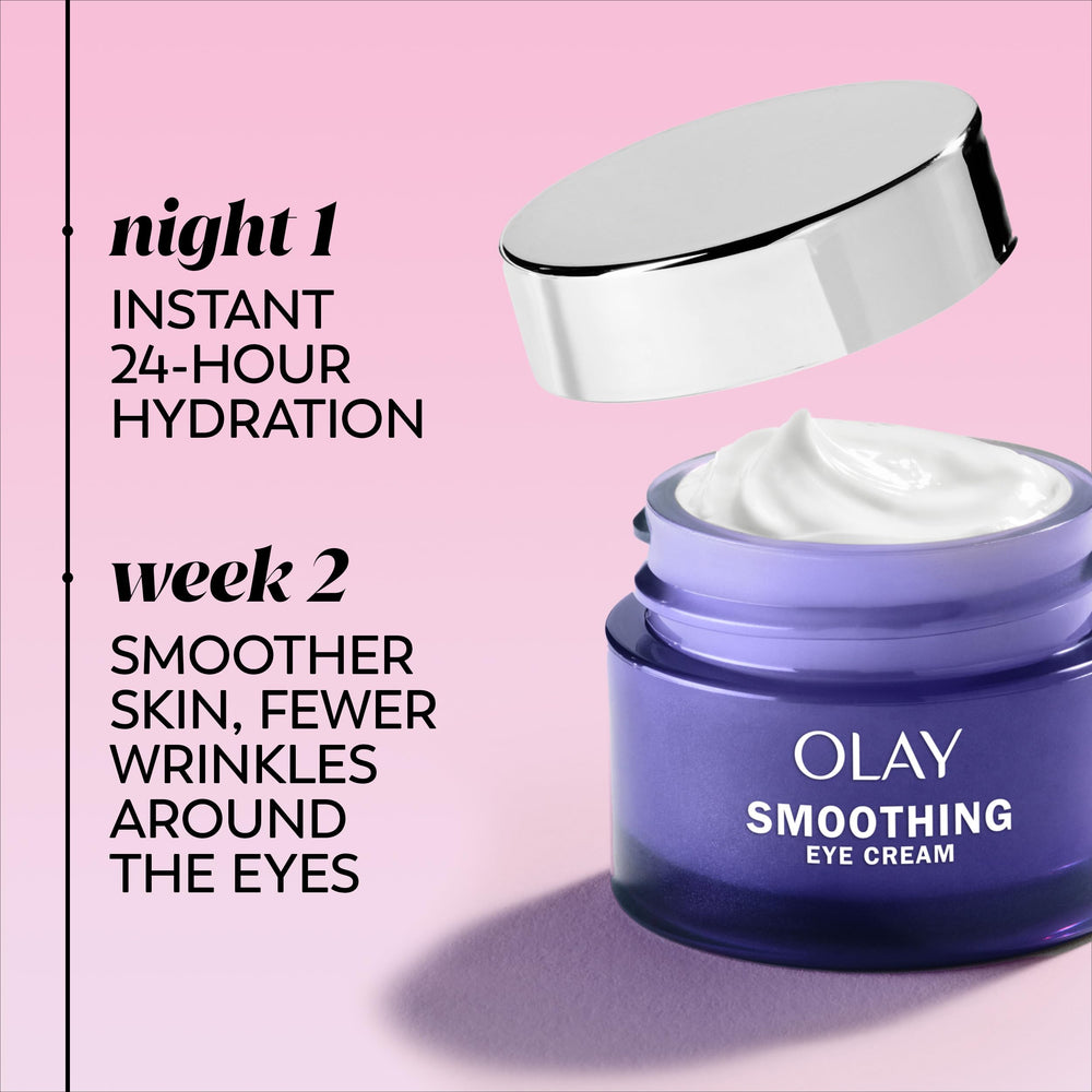 Olay Retinol 24 Night Eye Cream applying area around the eyes for dab technique