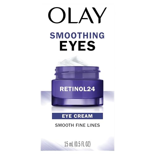 Olay Retinol 24 Night Eye Cream before and after soft-focus shot of smoother under-eye area