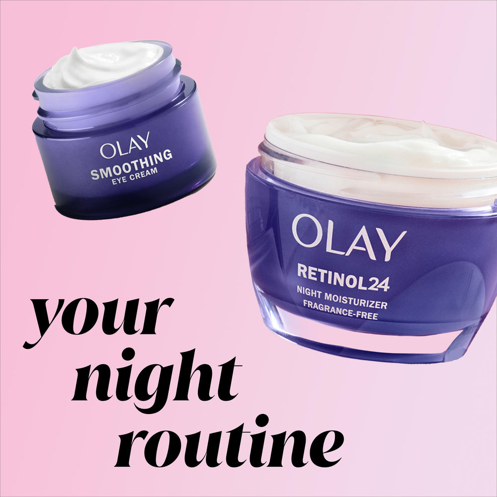 Olay Retinol 24 Night Eye Cream close-up of Vitamin B3 and retinol complex ingredients
