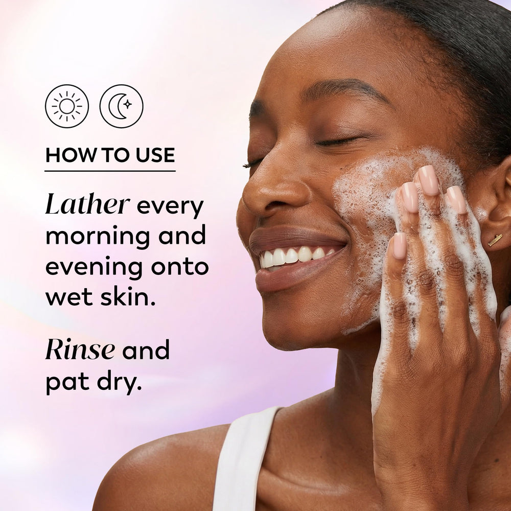 Olay ingredient label close-up highlighting niacinamide and hyaluronic acid