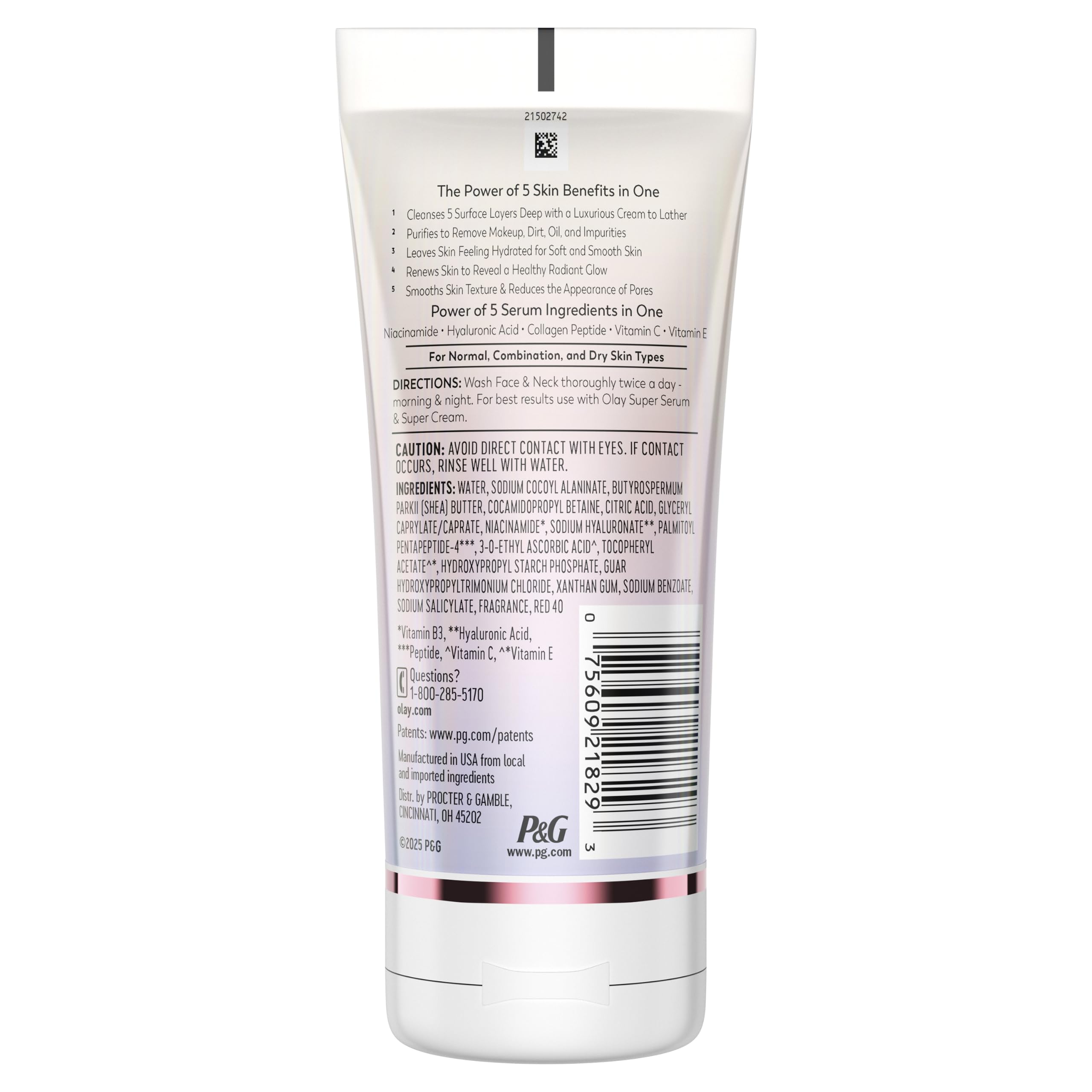 Olay user applying cleanser to face demonstrating easy daily use