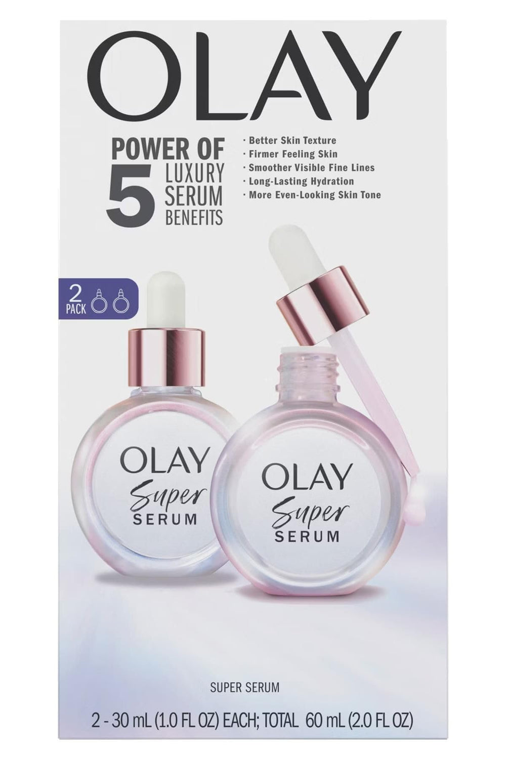 Aplicación diaria de Olay Super Serum en rostro y cuello