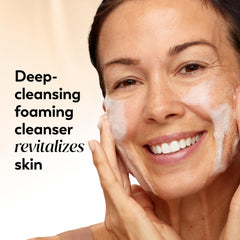 Olay Total Effects pump close-up demonstrating easy dispensing and convenience