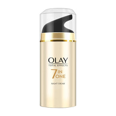 Olay Total Effects night-firming cream jar shows creamy overnight nourishment and firmer look