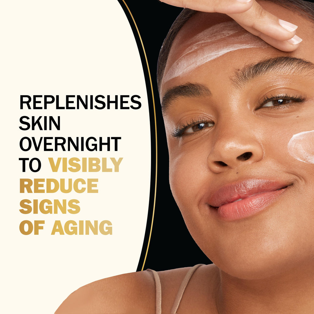 Olay Total Effects Night Firming Cream night routine shot emphasizes restful, skin-loving ritual.