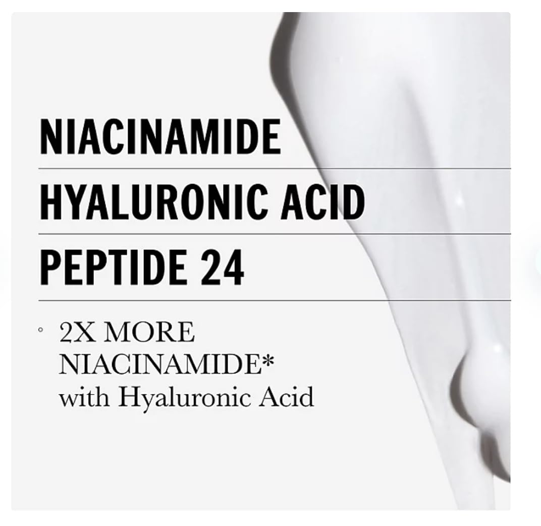 Olay Ultimate Niacinamide Eye Cream texture swatch shows creamy, hydrating formula.