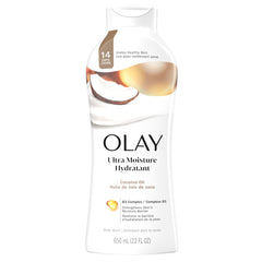 Olay Ultra Moisture hands applying foam to dry skin for 24h moisture