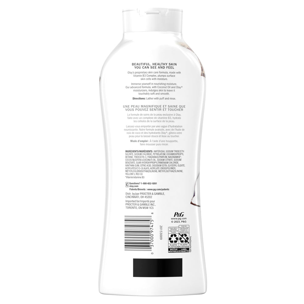 Olay Ultra Moisture label detail emphasizes paraben-free formula and B3 Complex