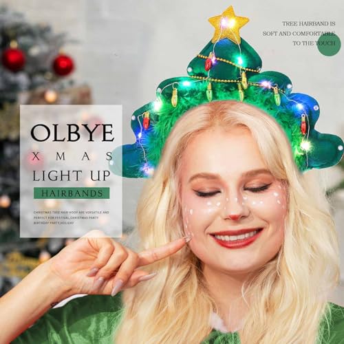 Olbye green flash headpiece brightens photos with festive color