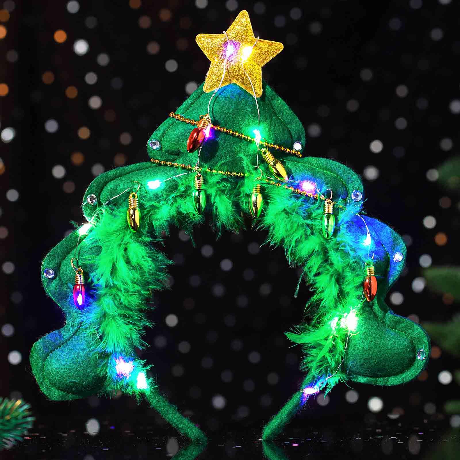 Olbye LED Christmas headband glows for a standout party look