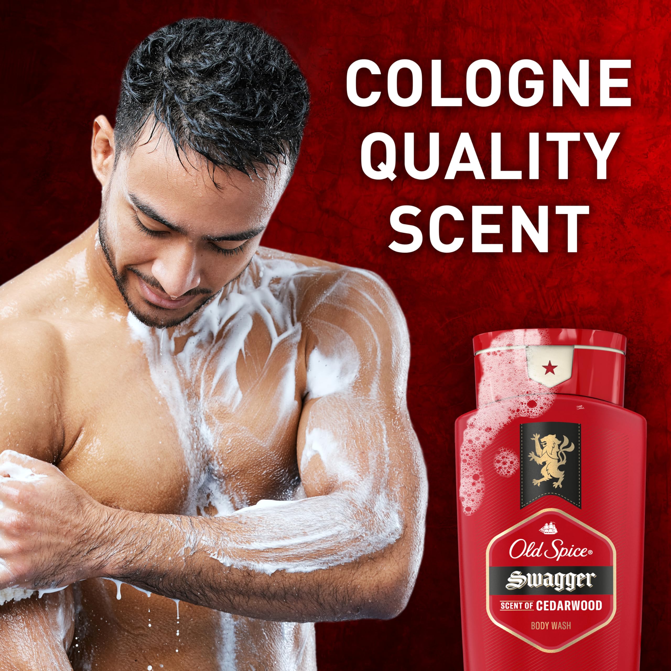 Old Spice 24/7 Shower Fresh lather in action during a morning wash.