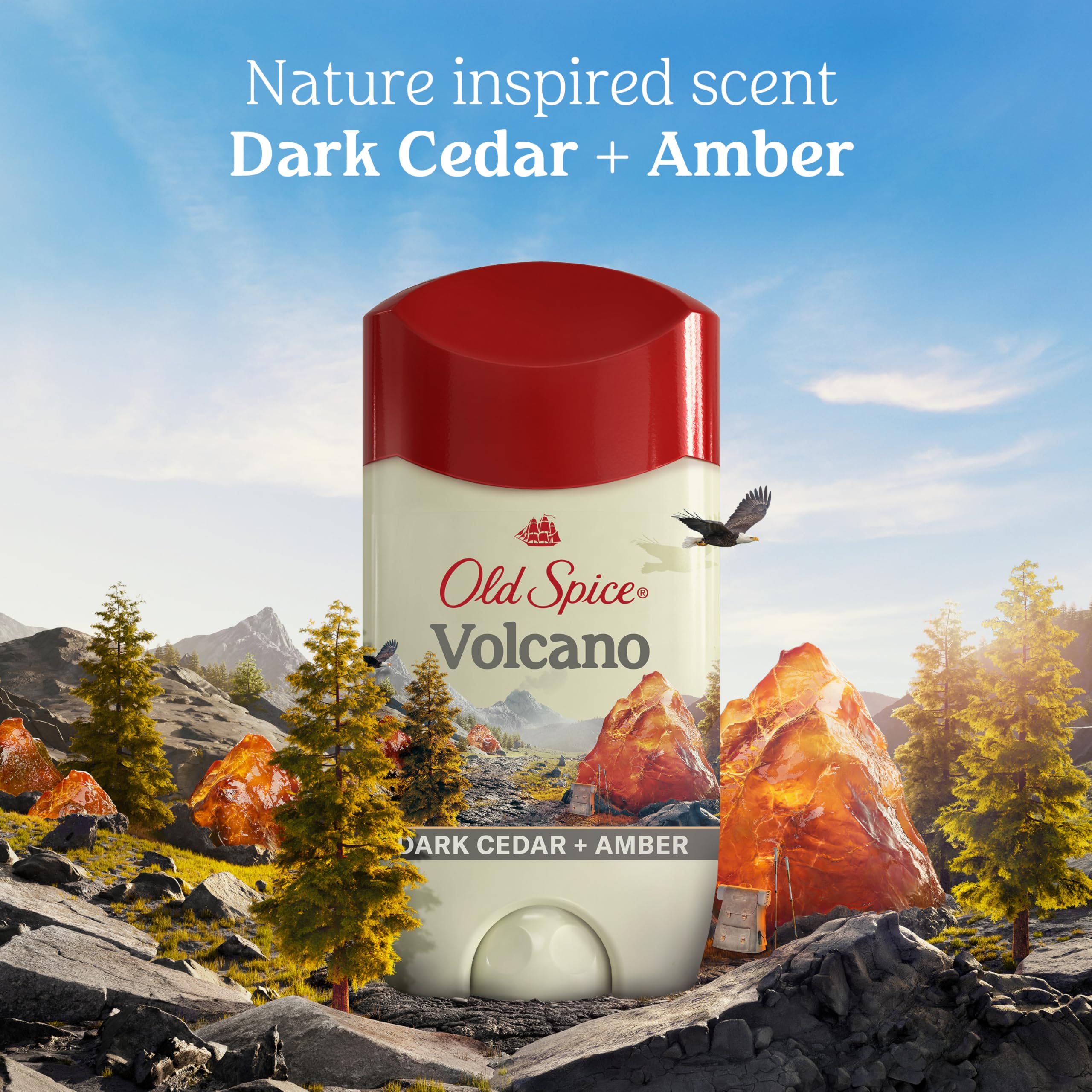 Old Spice Volcano 3-pack packaging shown for value.