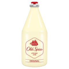 Applying Old Spice After Shave Lotion Original after shaving for refreshing finish