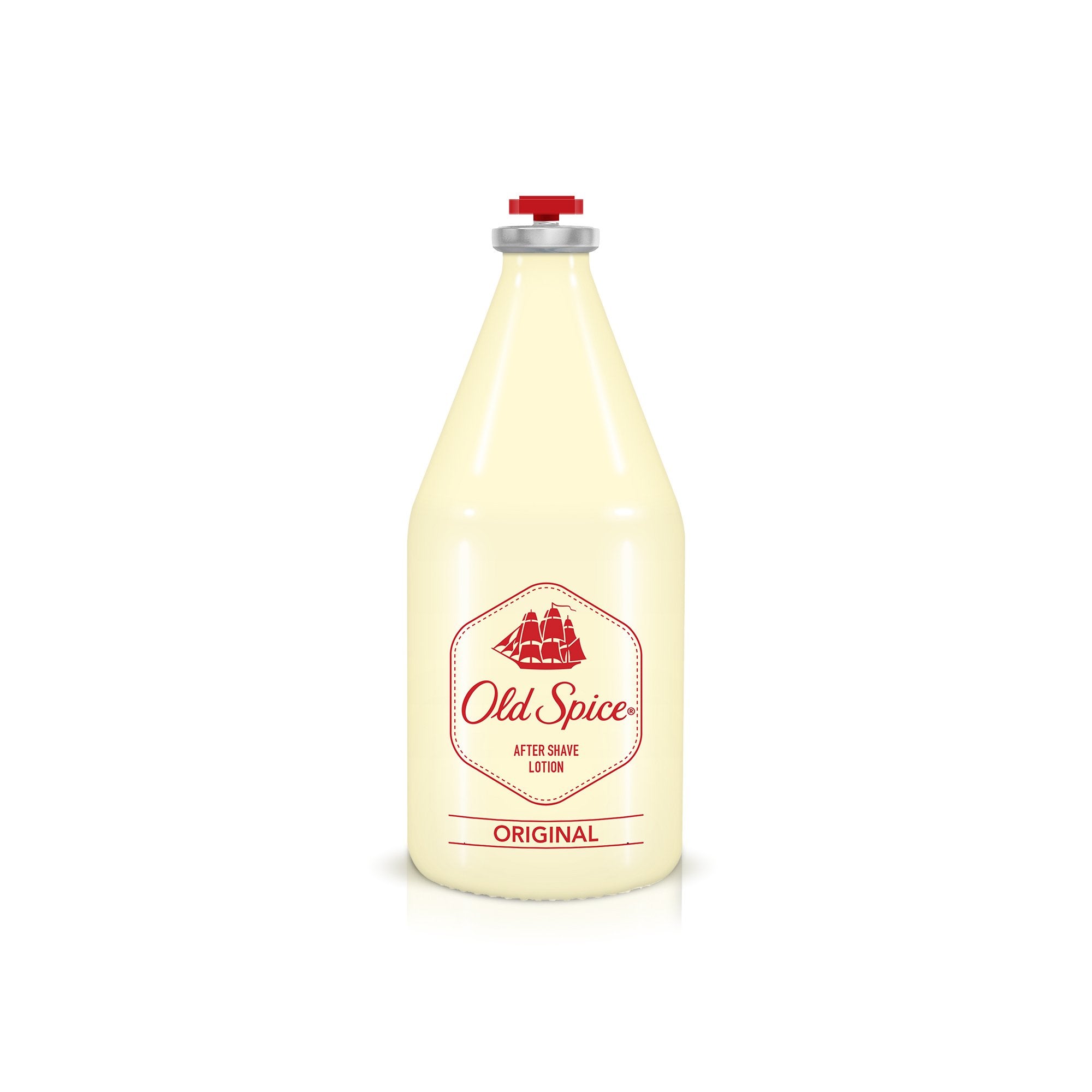 Close-up of Old Spice After Shave Lotion Original cap releasing fresh fragrance