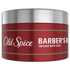 Old Spice Barber's Blend Aloe-infused cream offers soothing comfort during styling