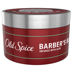 Old Spice Barber's Blend grooming cream on damp hair for natural low-shine look